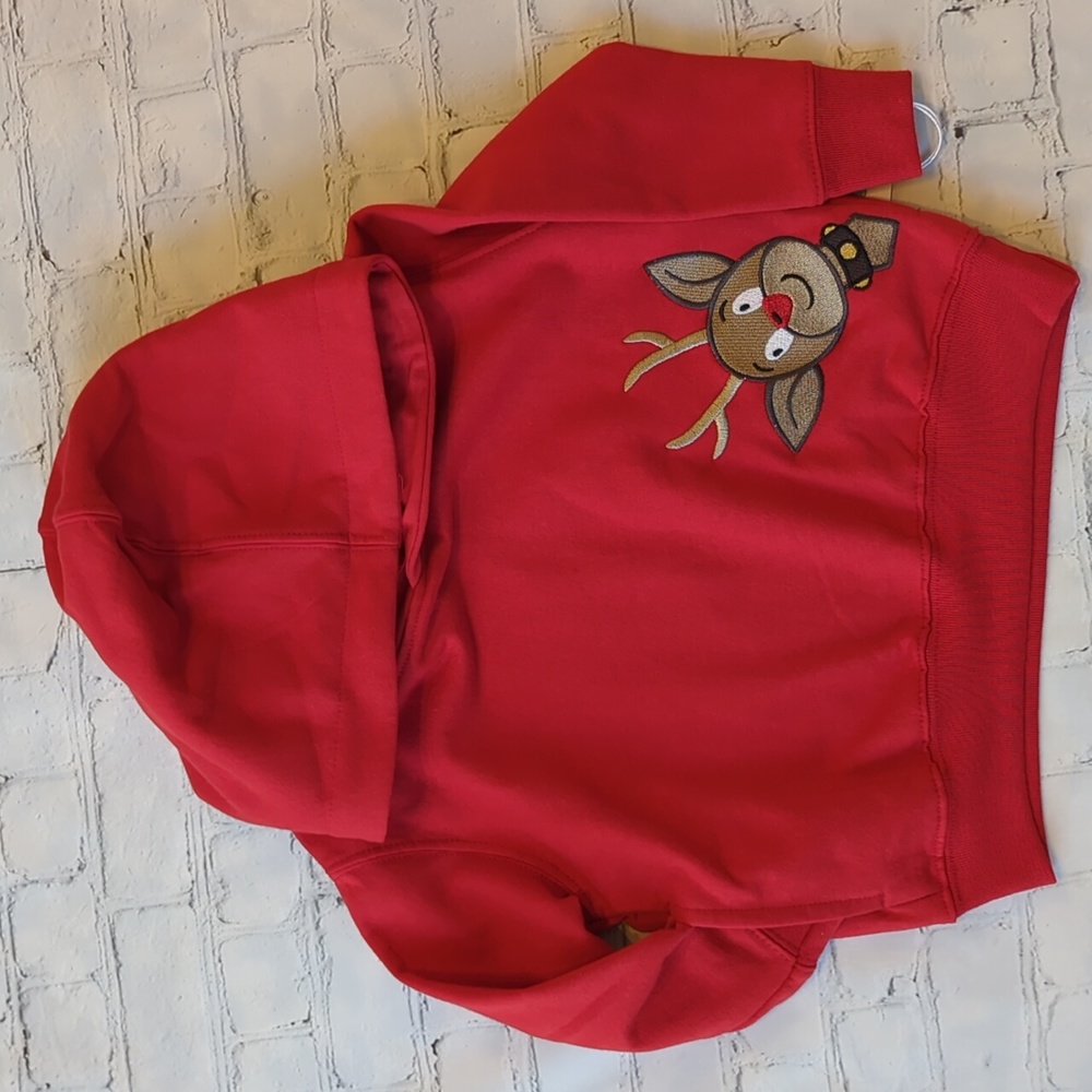 Peeking Reindeer Hoodie Sz 2